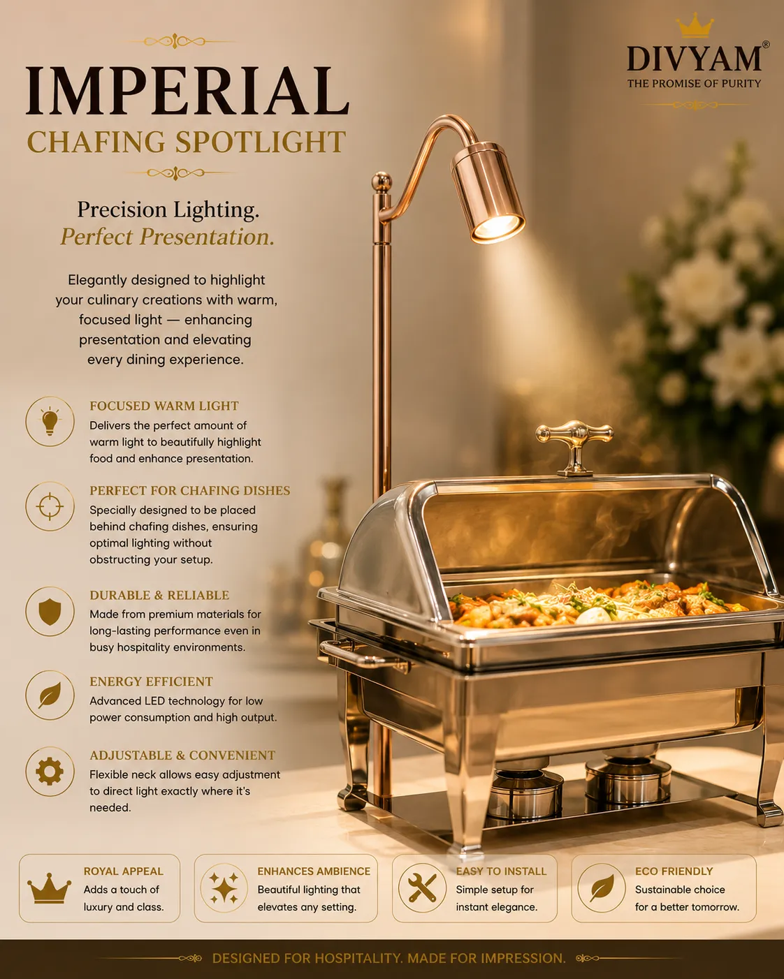 Imperial Chafing Spotlight - luxury wedding setup by D I V Y A M®